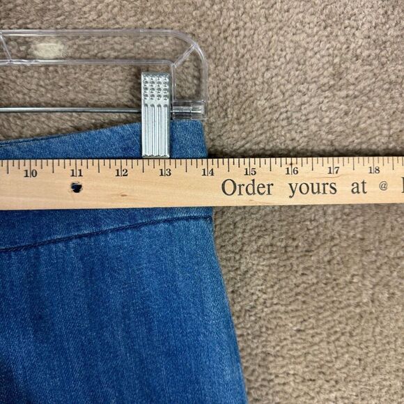 Free People Crop Jeans Womens 2 XS Mid Indigo High Rise Wide Leg Denim Pants - Picture 5 of 13